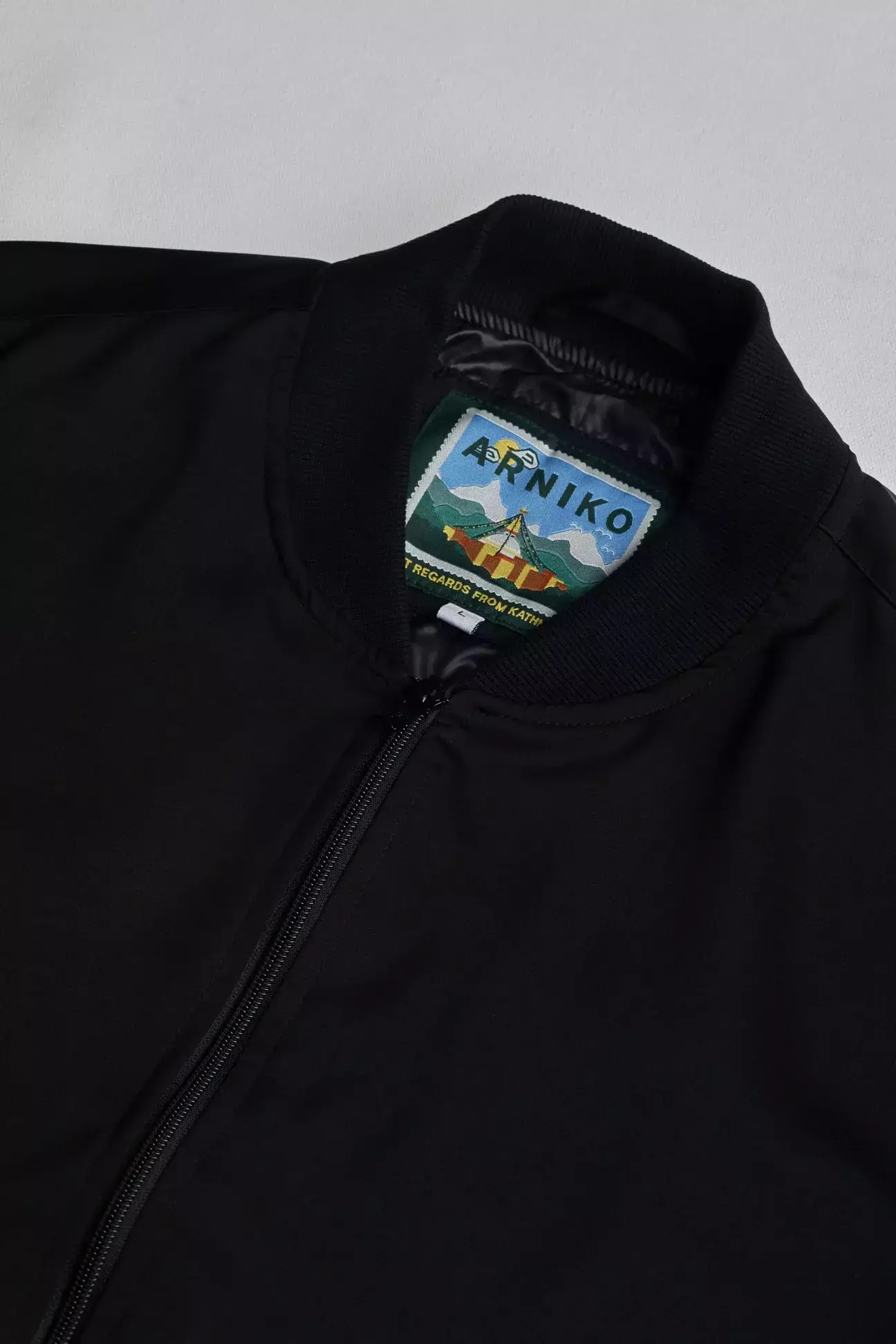 Arniko Binam Jacket 2.0 Black Satin Bomberjacke Herren schwarz